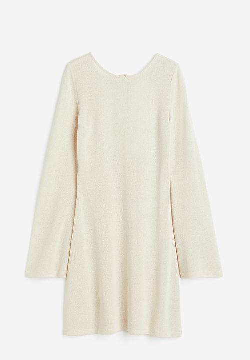 H&M - Tie-detail knitted dress - beige