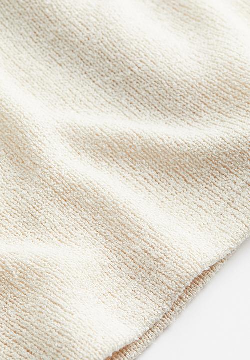H&M - Tie-detail knitted dress - beige