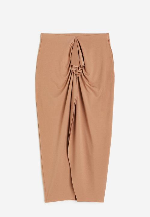 H&M - Gusset-panel jersey skirt - dark beige 
