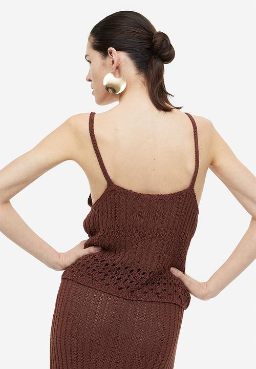 H&M - Pointelle-knit vest top - brown