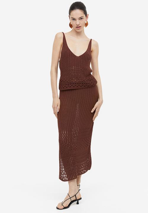 H&M - Pointelle-knit vest top - brown