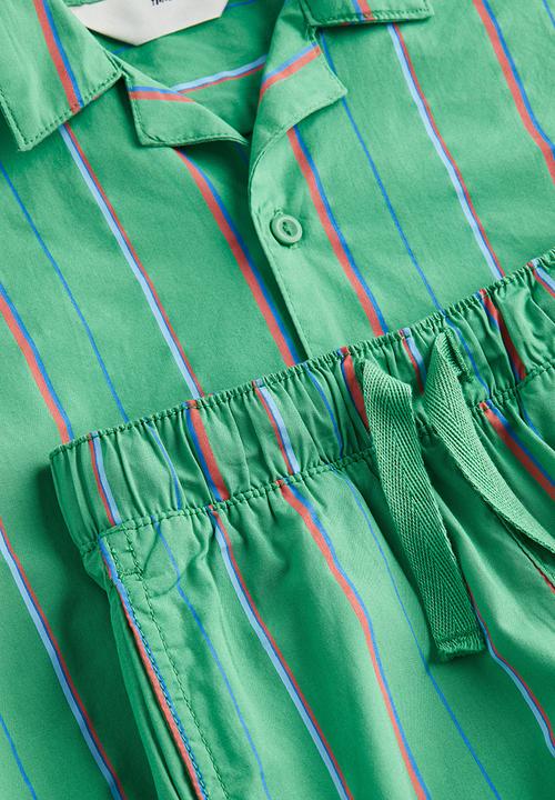 H&M - 2-Piece cotton set - green striped