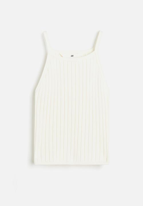 H&M - Rib-knit vest top - white