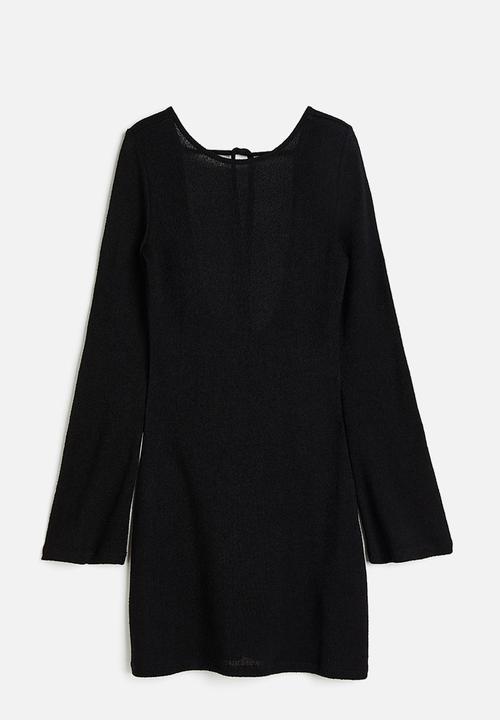 H&M - Tie-detail knitted dress - black