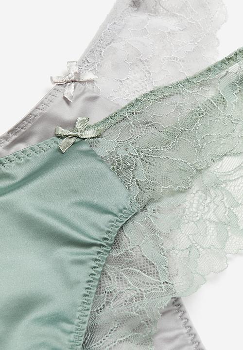 H&M - 2-pack brazilian briefs - green & grey