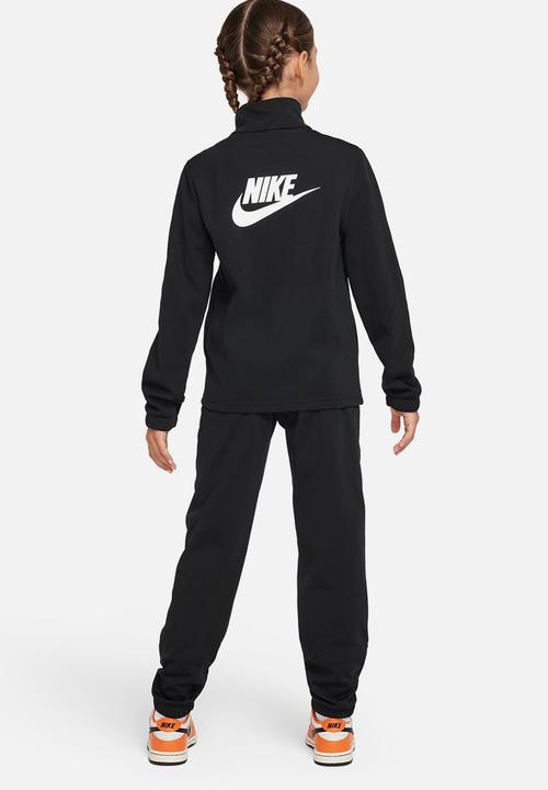 nike poly tracksuit black