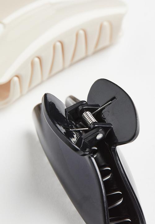 H&M - 2-Pack hair claws - black & light beige