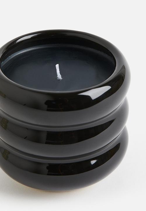 H&M - Scented candle in a stoneware holder - black calming bergamot