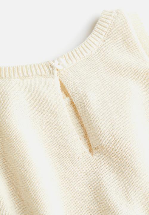 H&M - Pointelle-knit romper suit - white