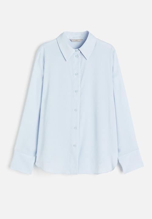 H&M - Pointed collar shirt - light blue 