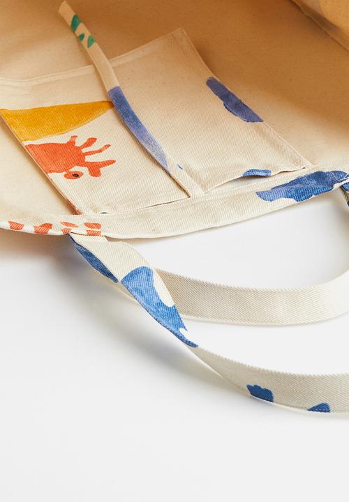 H&M - Patterned beach bag - natural white