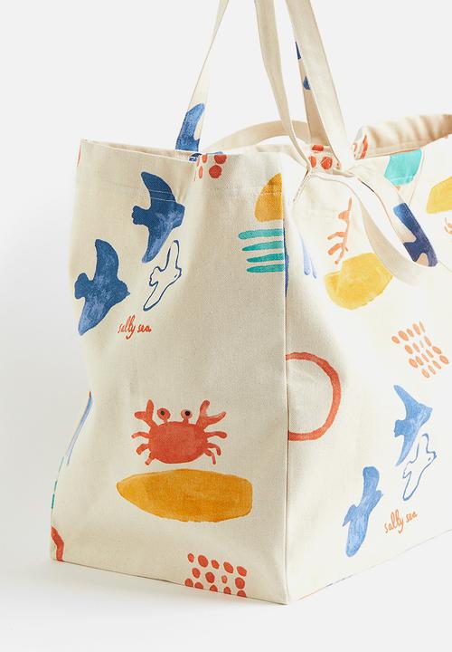 H&M - Patterned beach bag - natural white