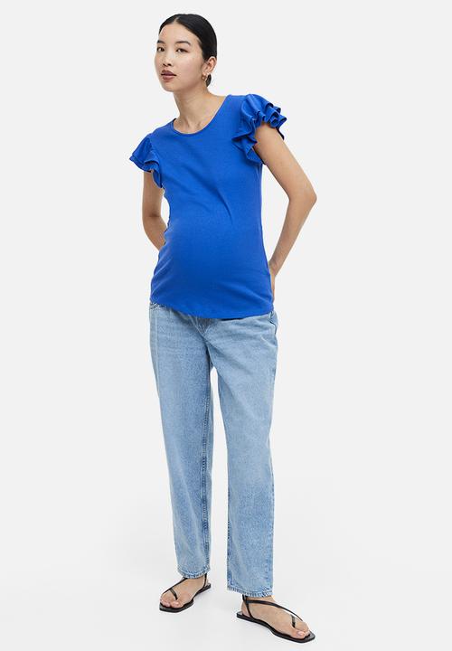 H&M - Mama flutter sleeved jersey top - bright blue
