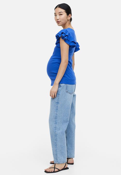 H&M - Mama flutter sleeved jersey top - bright blue