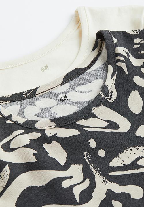 H&M - 2-pack t-shirts - black & white 