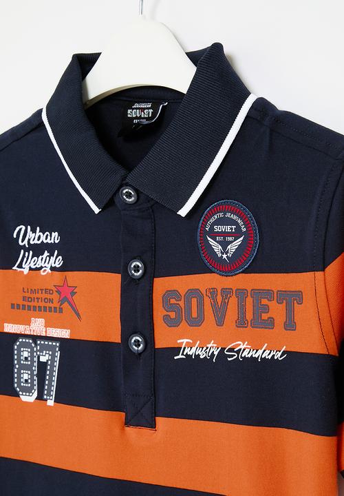 SOVIET - Short sleeve fashion golfer - navy