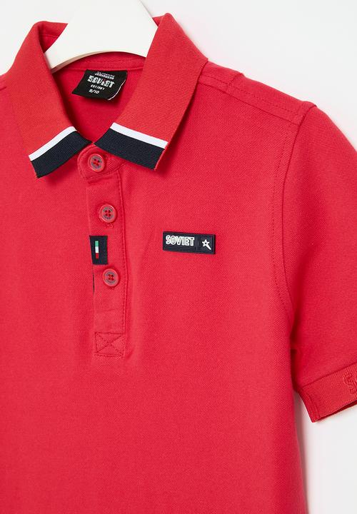 SOVIET - Boys pique golfer - red