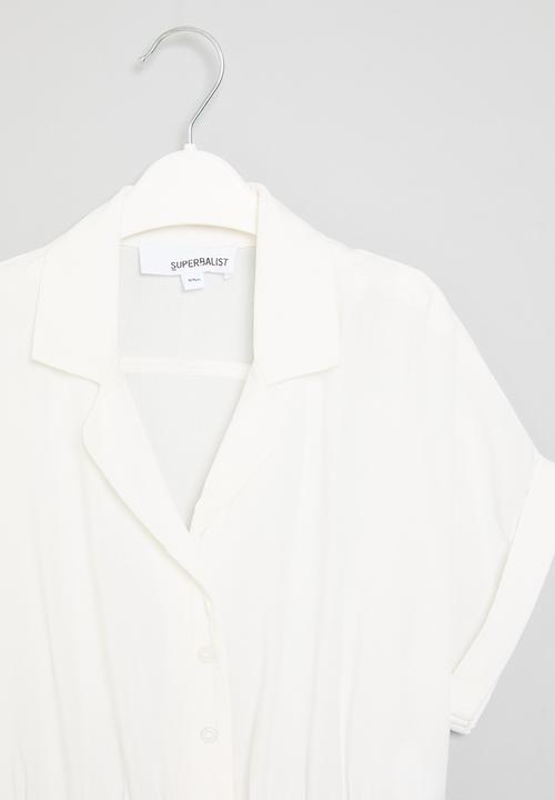Superbalist - Short sleeve crop top - white