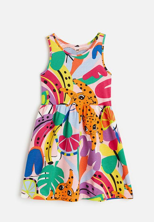 H&M - Patterned cotton dress - light pink/patterned
