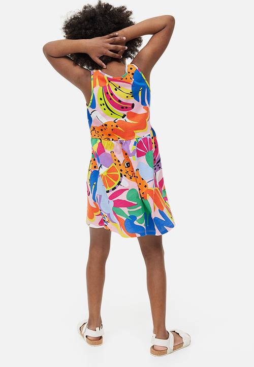 H&M - Patterned cotton dress - light pink/patterned