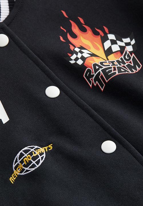 H&M - Oversized baseball jacket - black racing team