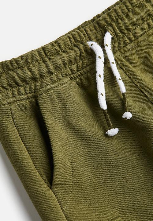 H&M - Cargo sweatshirt shorts - dark khaki green