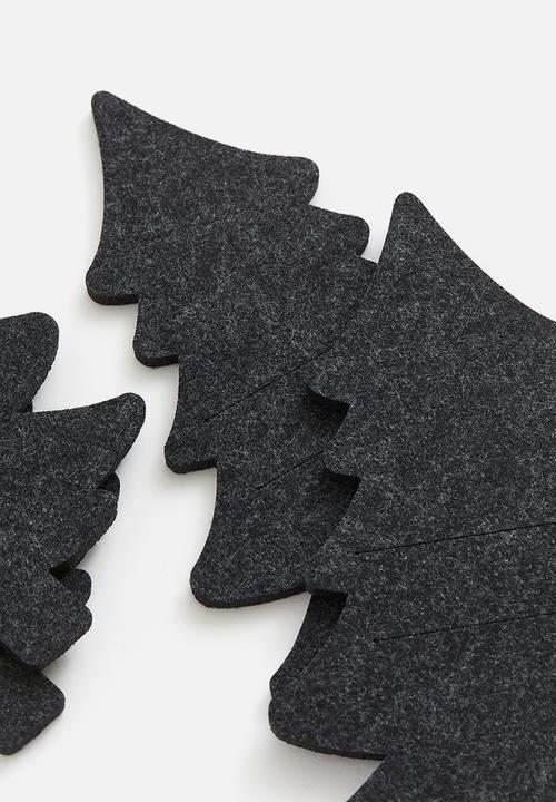 H&M - 4 Pack felt napkin holders - dark grey