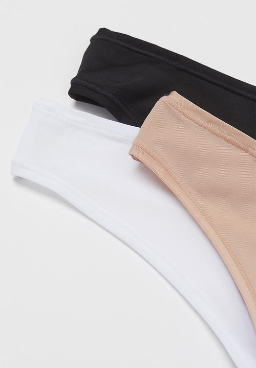 H&M - 3-Pack microfibre thong briefs - multi