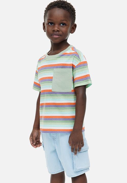 H&M - 2-pack t-shirts -  light grey marl striped