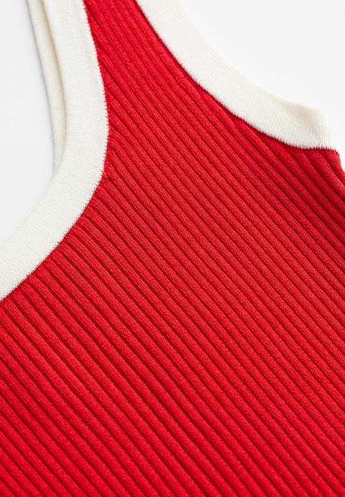 H&M - Rib-knit vest top - bright red