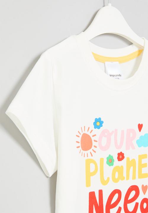 Pop Candy - Printed  tee - pink & yellow