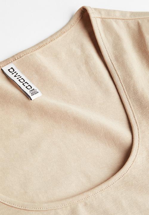 H&M - Cotton jersey top - beige