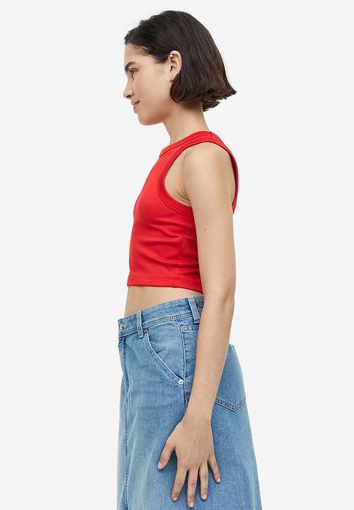H&M - Cropped vest top - red