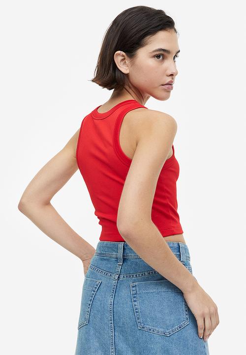 H&M - Cropped vest top - red