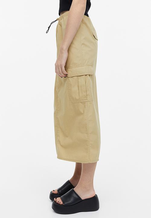 H&M - Parachute cotton skirt - beige