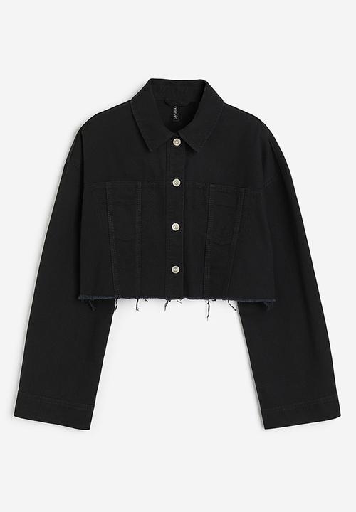 H&M - Cropped twill jacket - black