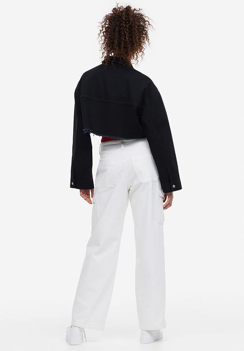 H&M - Cropped twill jacket - black