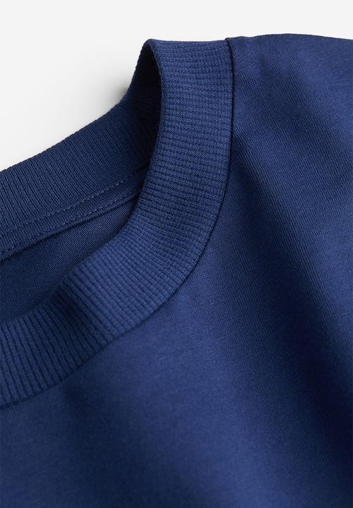 H&M - Oversized printed t-shirt - dark blue/pacific beach
