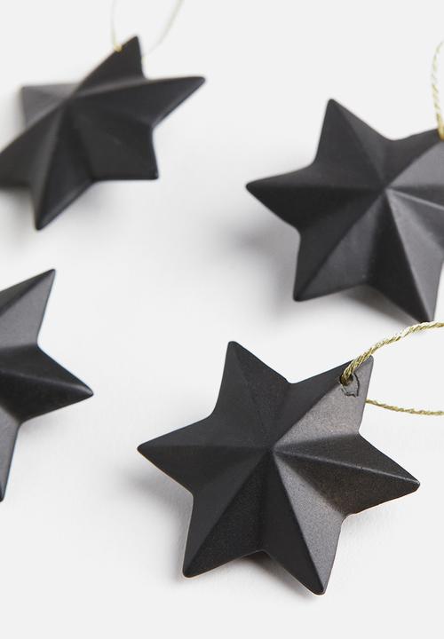 H&M - 6 pack christmas decorations - black stars