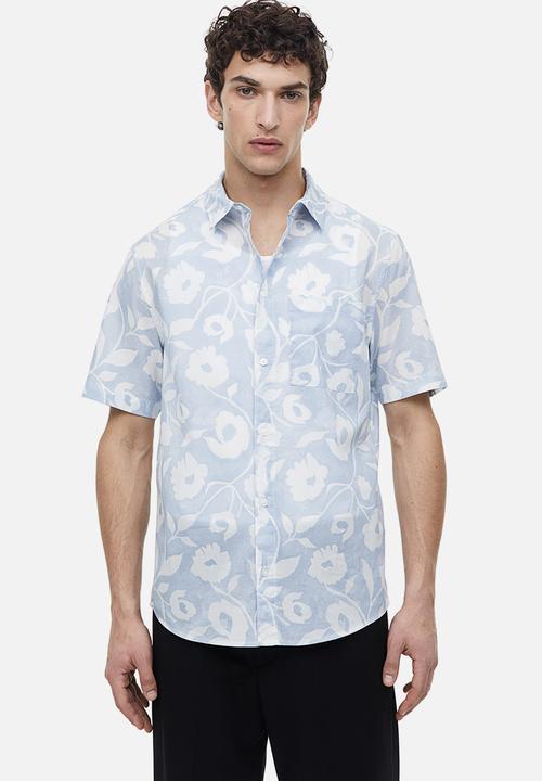 H&M - Cotton shirt regular fit - light blue 