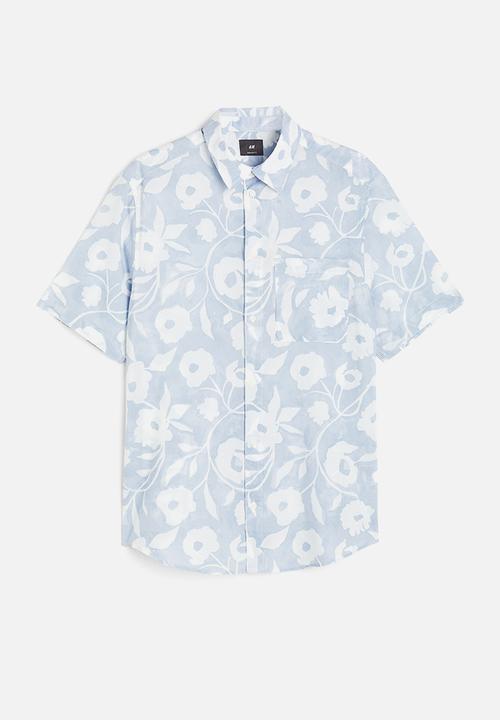 H&M - Cotton shirt regular fit - light blue 