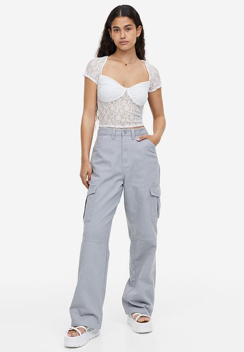 H&M - Gathered bustier top - white