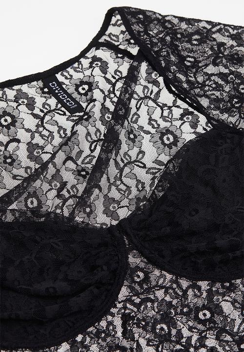 H&M - Gathered bustier top - black
