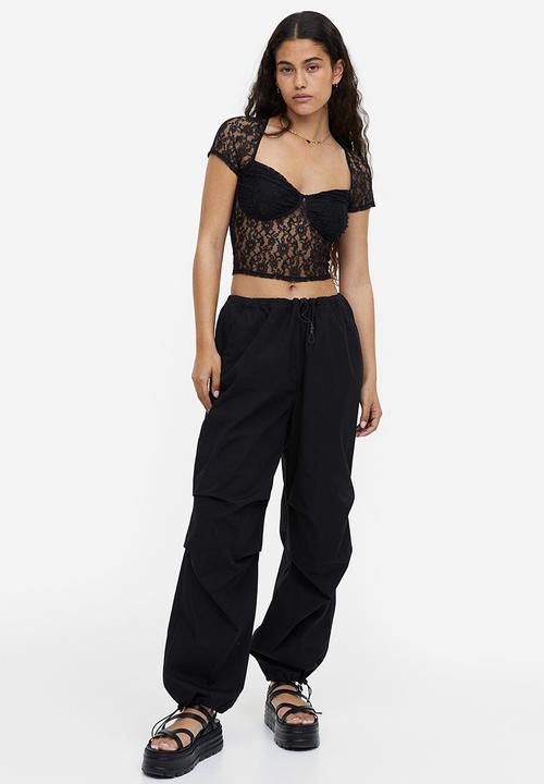 H&M - Gathered bustier top - black