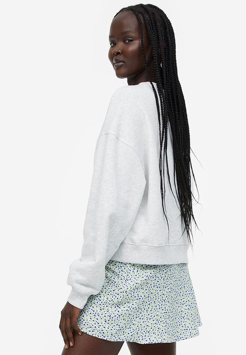 H&M - Patterned a-line skirt - green & blue floral
