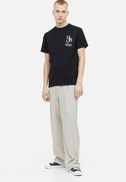 H&M - Regular fit printed t-shirt - black