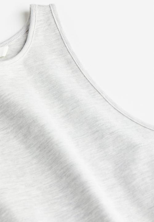 H&M - Cropped vest top - light grey marl