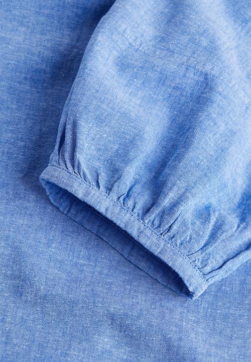 H&M - Linen-blend tunic dress - blue