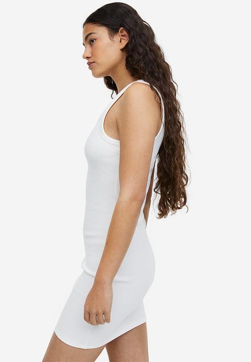 H&M - Ribbed bodycon dress - cream