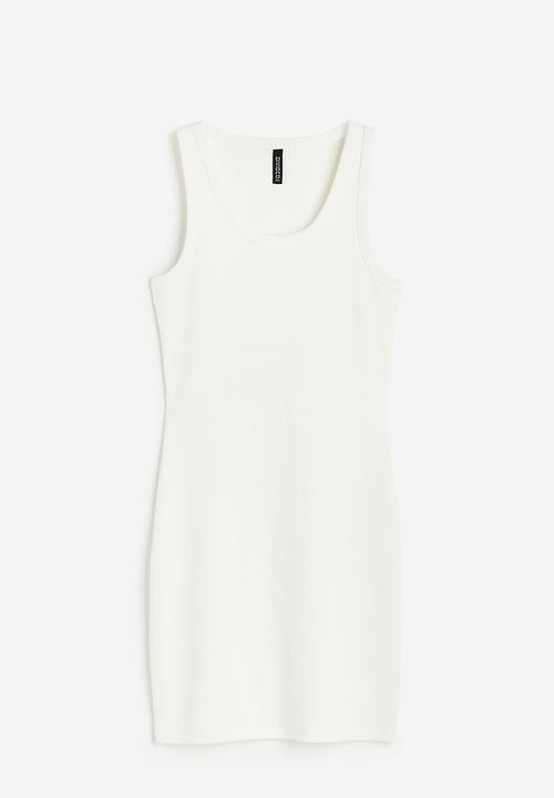 H&M - Ribbed bodycon dress - cream